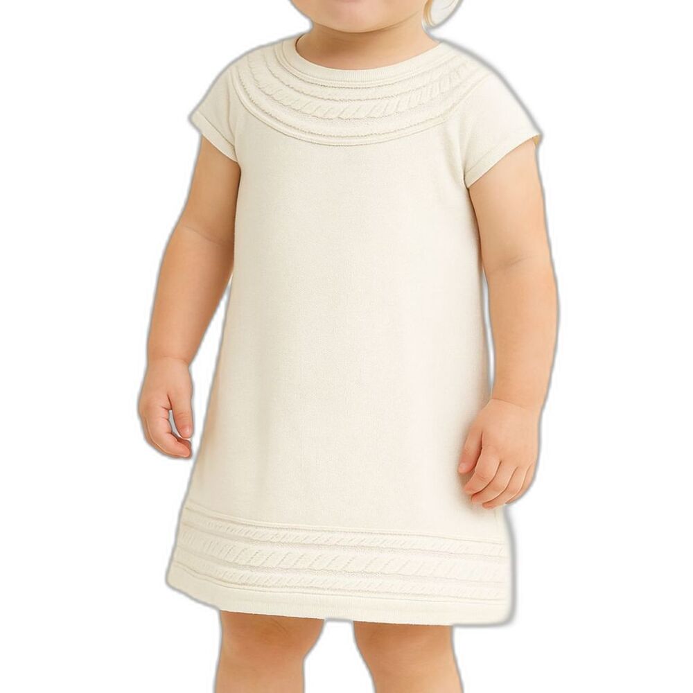 Old Navy Girls Cable Knit Sweater Dress in Cream | Size 3T